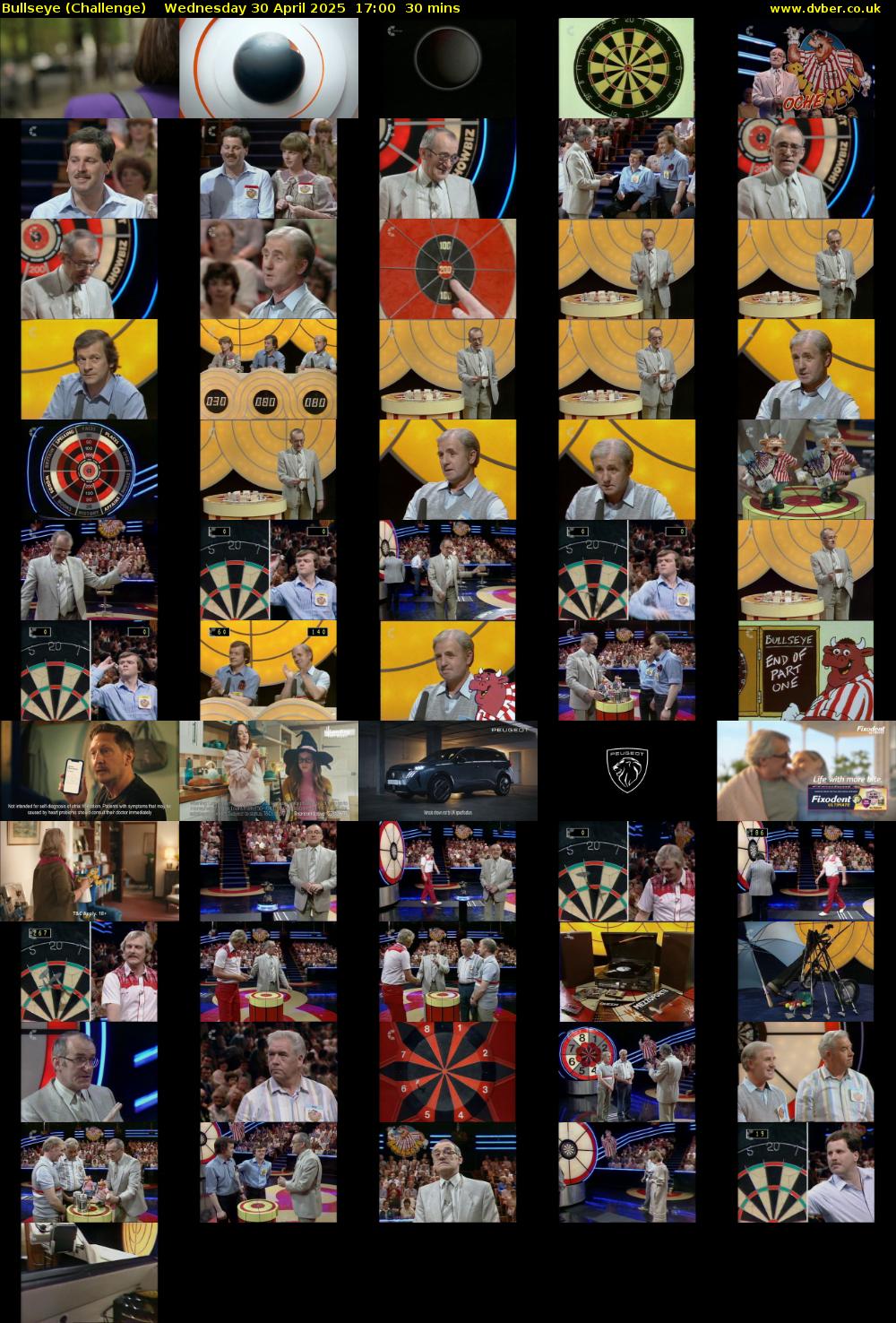 Bullseye (Challenge) Wednesday 30 April 2025 17:00 - 17:30