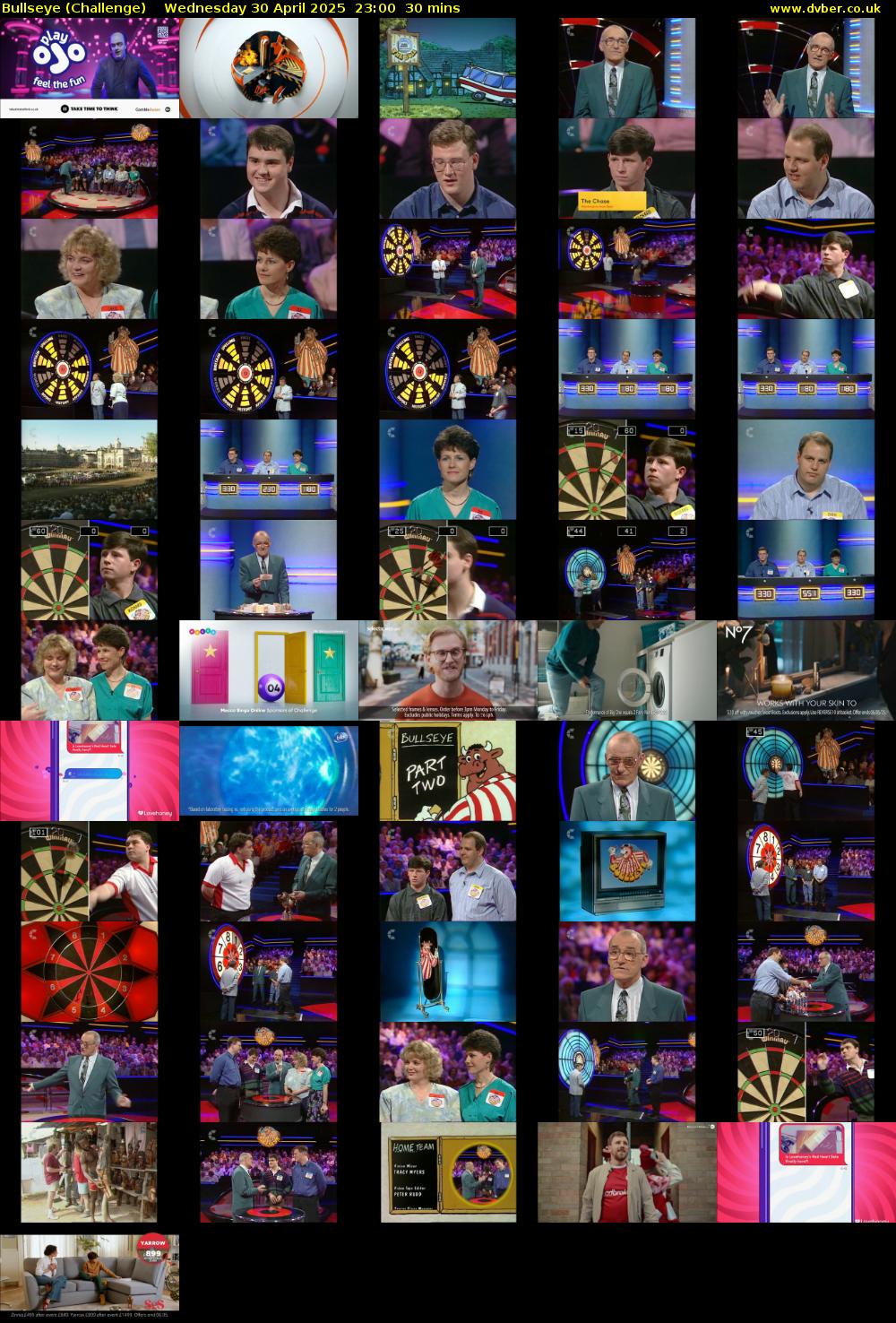 Bullseye (Challenge) Wednesday 30 April 2025 23:00 - 23:30