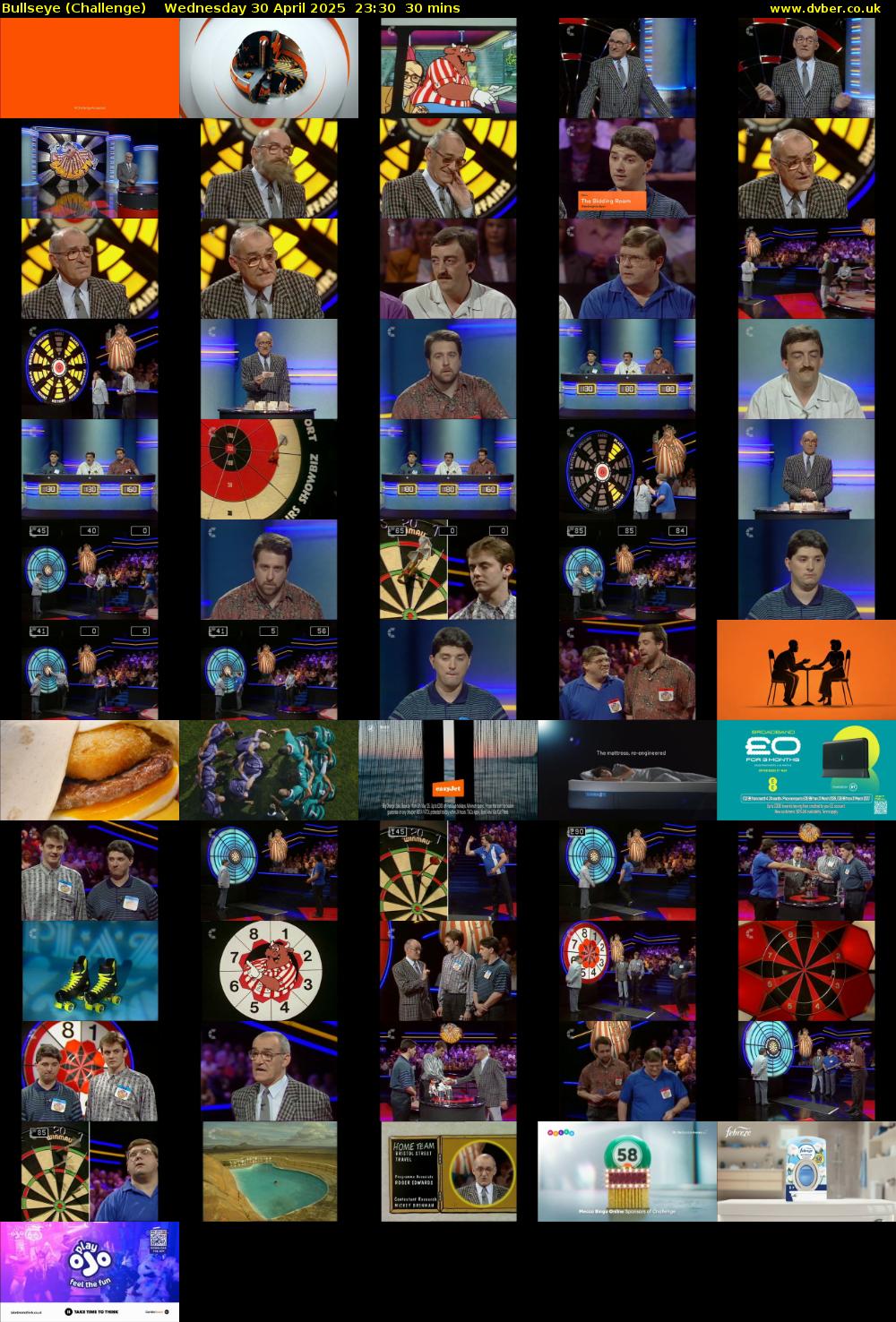 Bullseye (Challenge) Wednesday 30 April 2025 23:30 - 00:00
