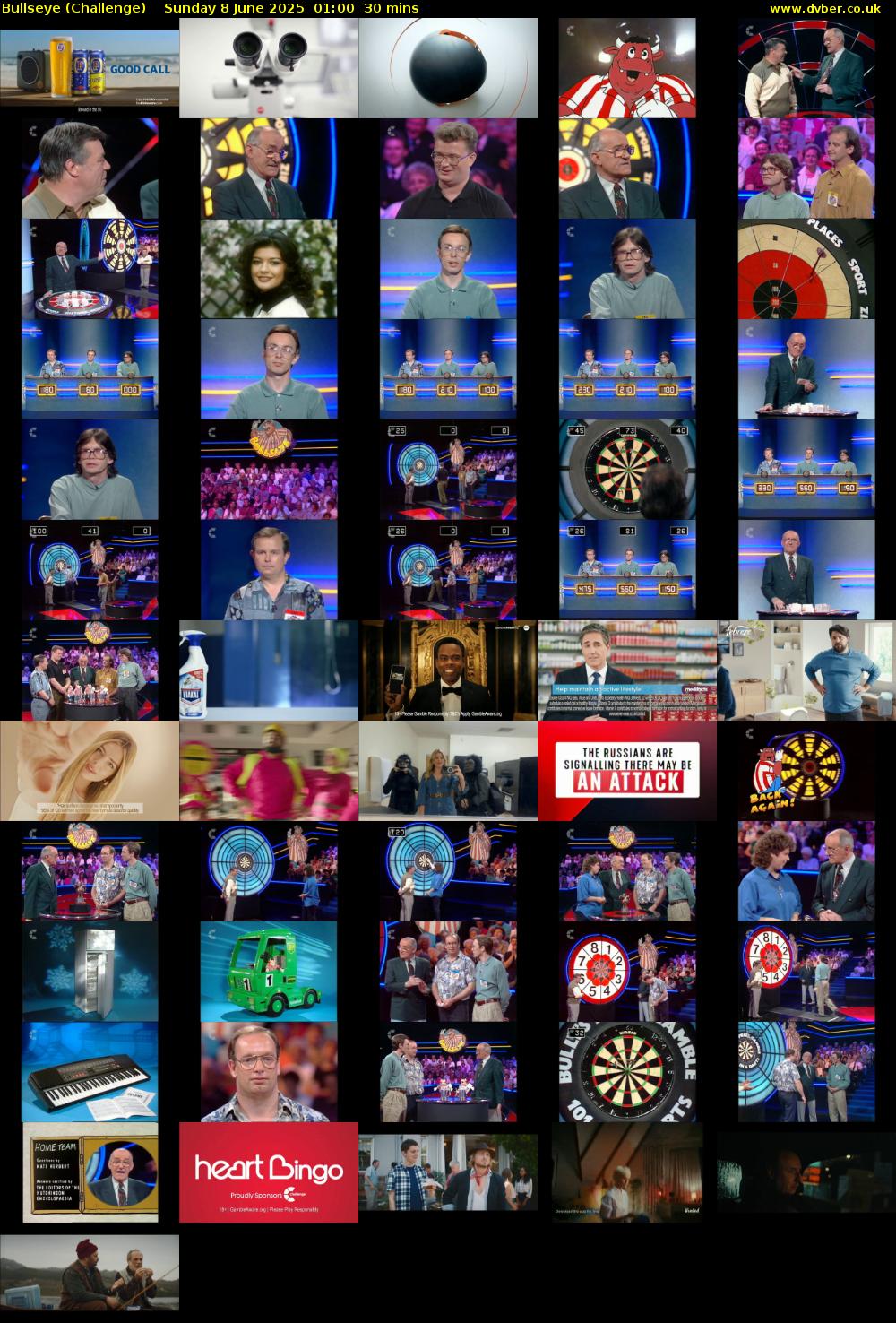 Bullseye (Challenge) Sunday 8 June 2025 01:00 - 01:30