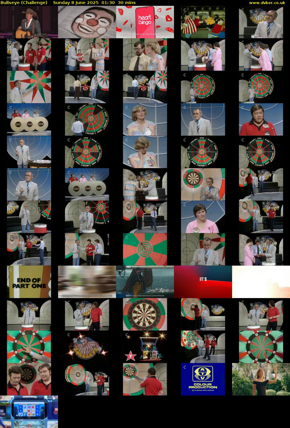 Bullseye (Challenge) Sunday 8 June 2025 01:30 - 02:00