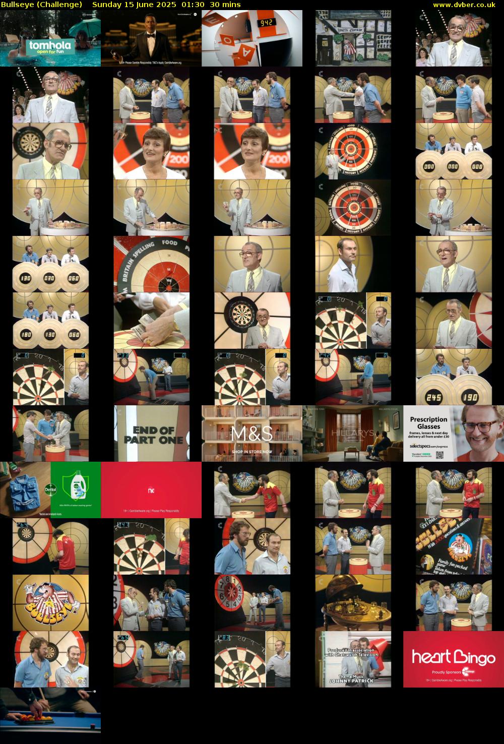 Bullseye (Challenge) Sunday 15 June 2025 01:30 - 02:00
