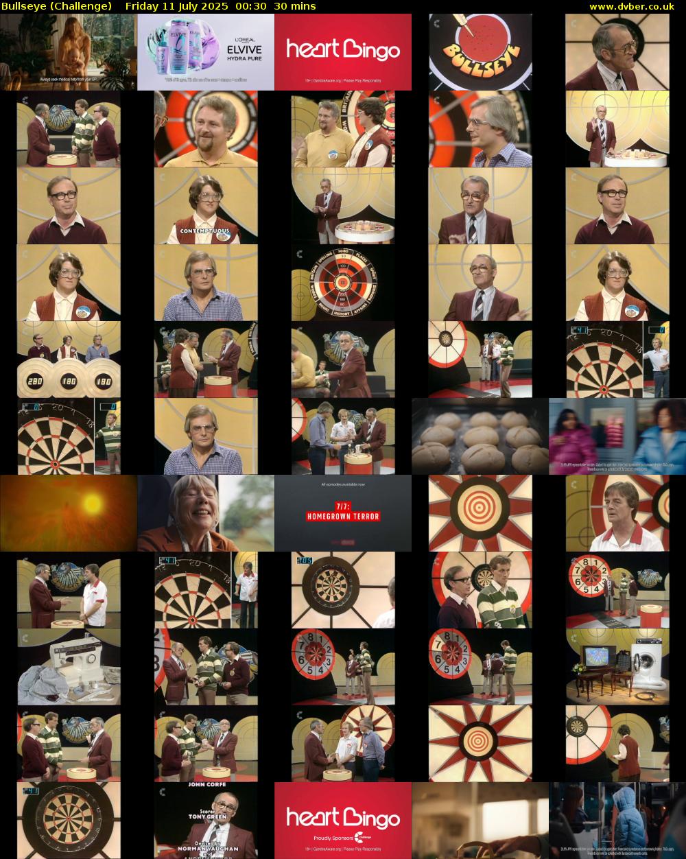 Bullseye (Challenge) Friday 11 July 2025 00:30 - 01:00