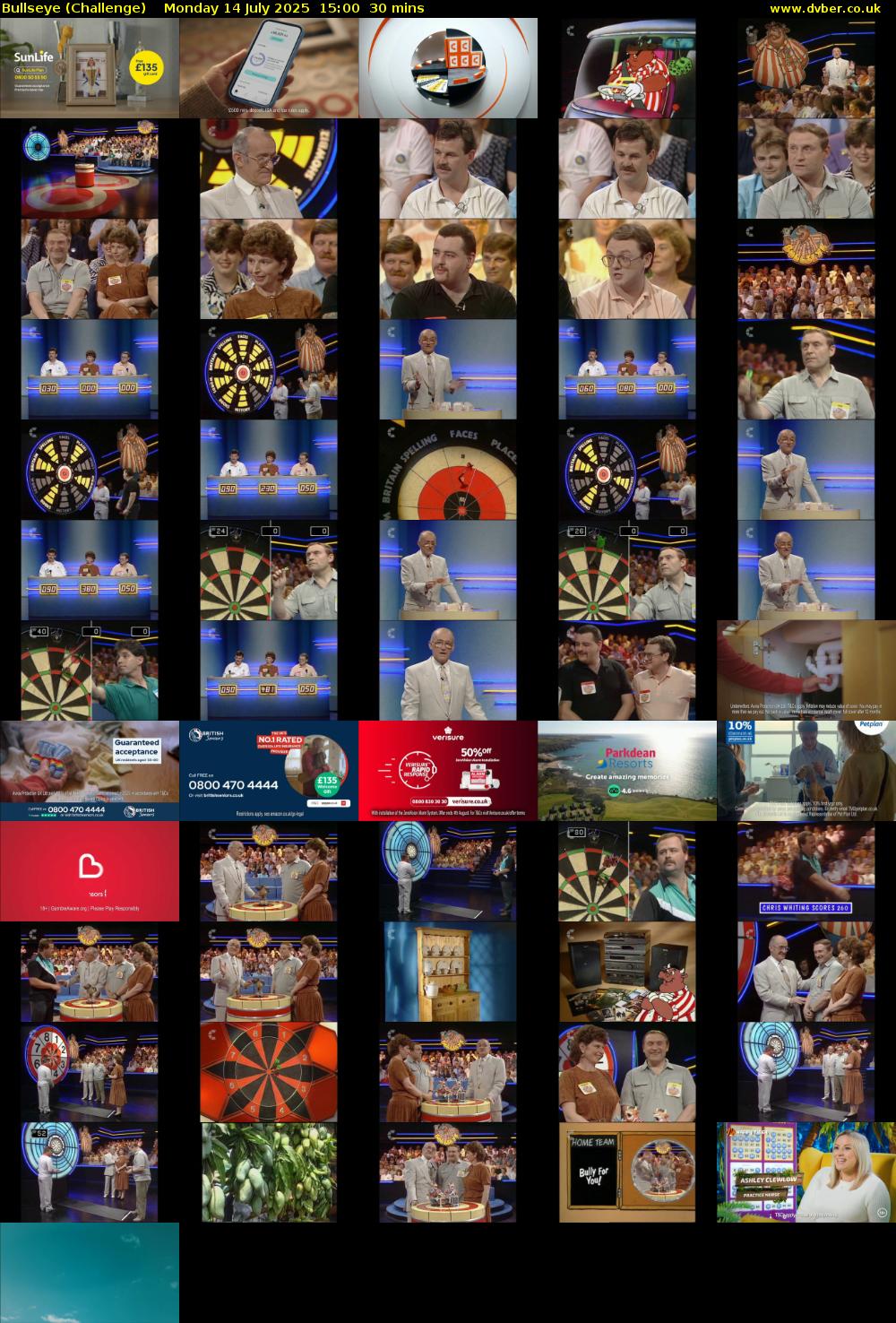 Bullseye (Challenge) Monday 14 July 2025 15:00 - 15:30