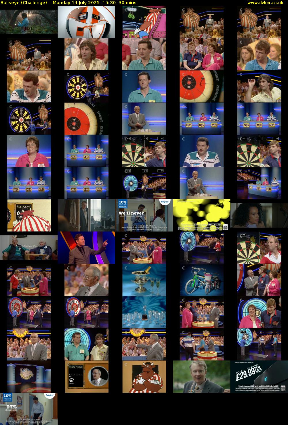 Bullseye (Challenge) Monday 14 July 2025 15:30 - 16:00