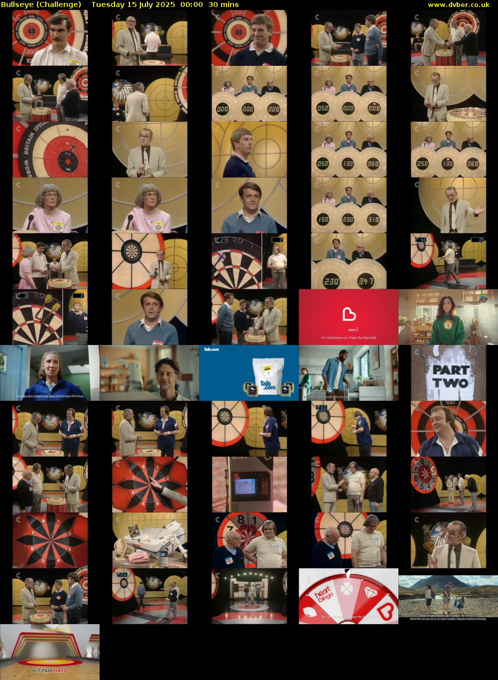 Bullseye (Challenge) Tuesday 15 July 2025 00:00 - 00:30