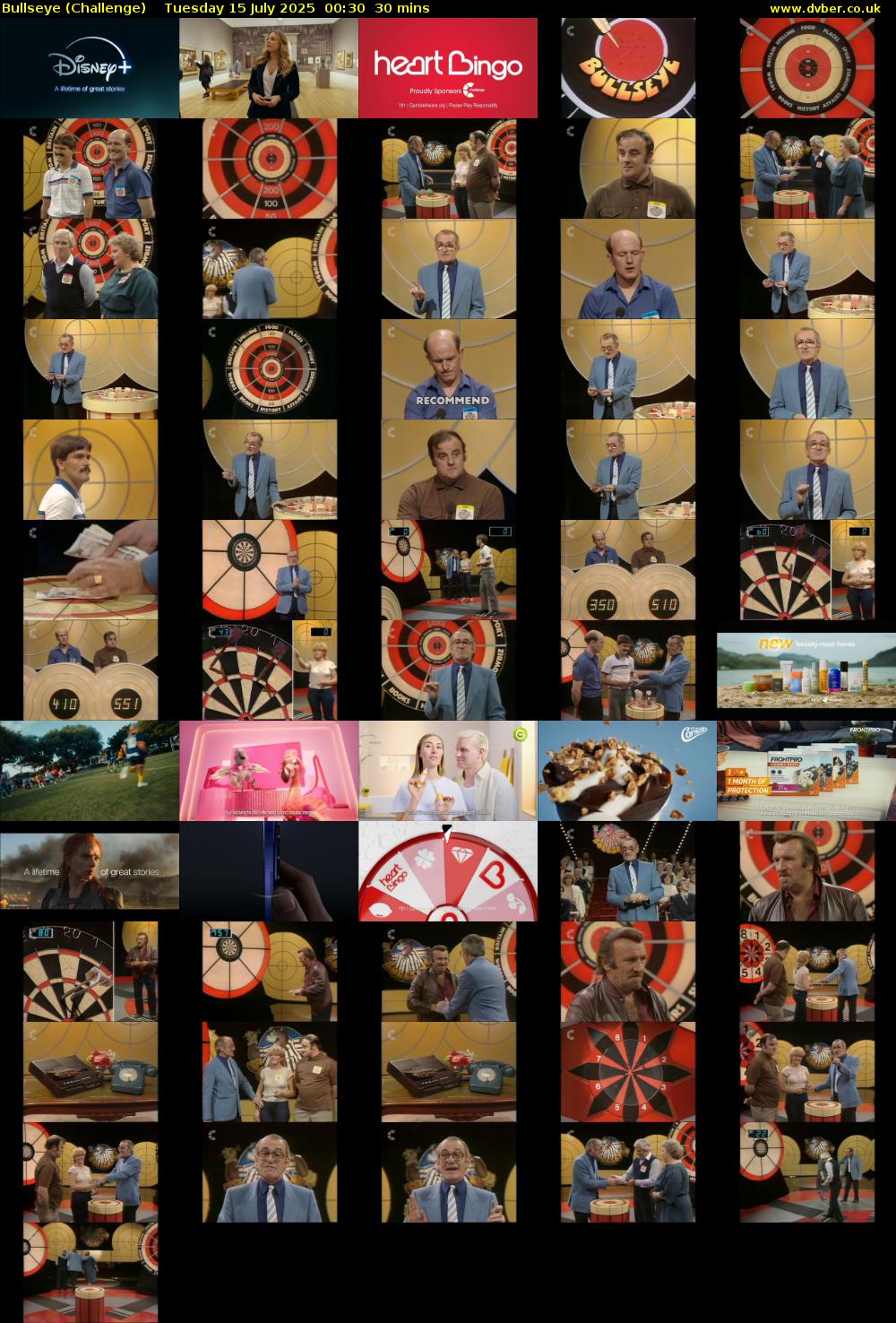 Bullseye (Challenge) Tuesday 15 July 2025 00:30 - 01:00