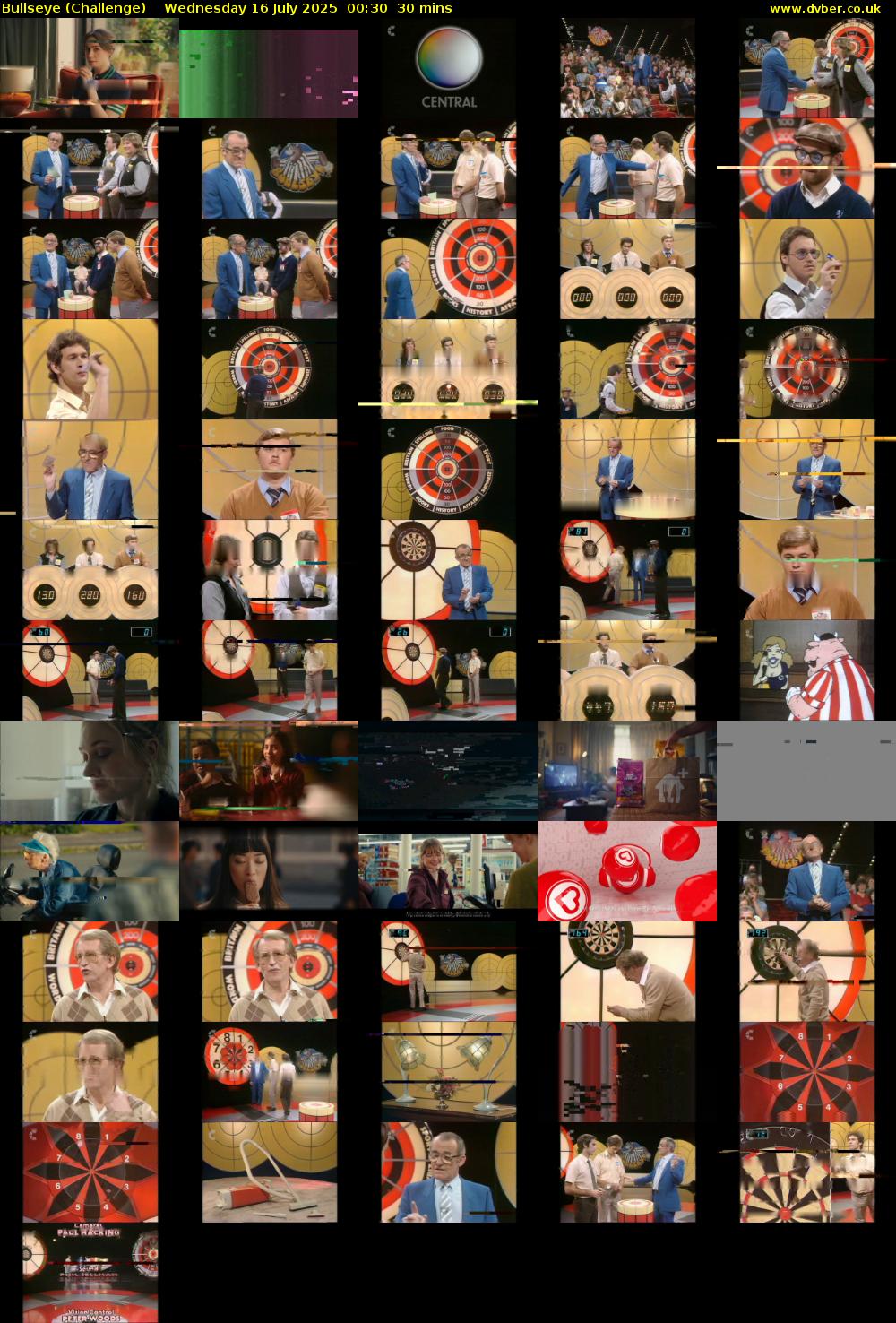 Bullseye (Challenge) Wednesday 16 July 2025 00:30 - 01:00