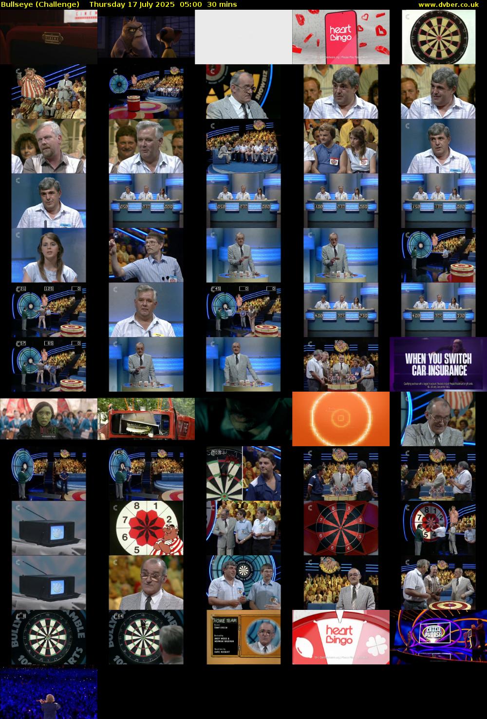 Bullseye (Challenge) Thursday 17 July 2025 05:00 - 05:30