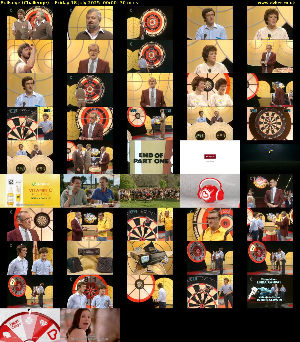 Bullseye (Challenge) Friday 18 July 2025 00:00 - 00:30