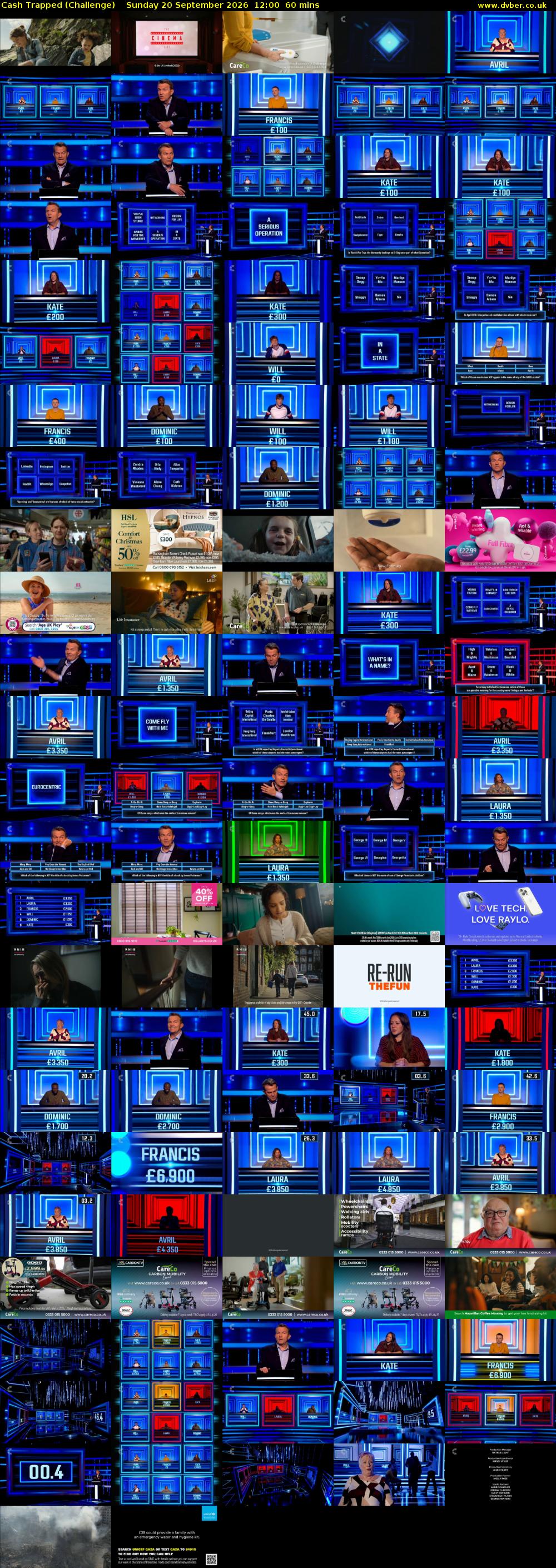 Cash Trapped (Challenge) Sunday 20 September 2026 12:00 - 13:00
