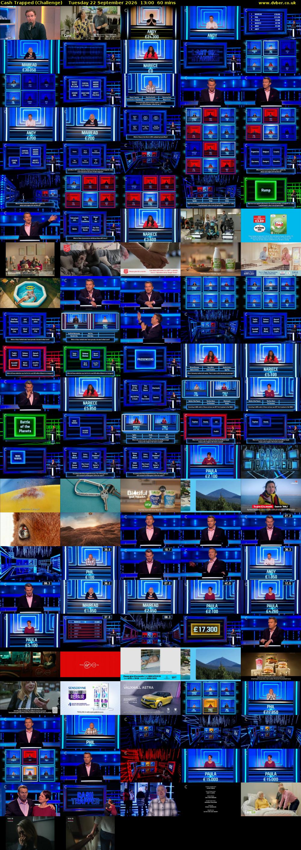 Cash Trapped (Challenge) Tuesday 22 September 2026 13:00 - 14:00