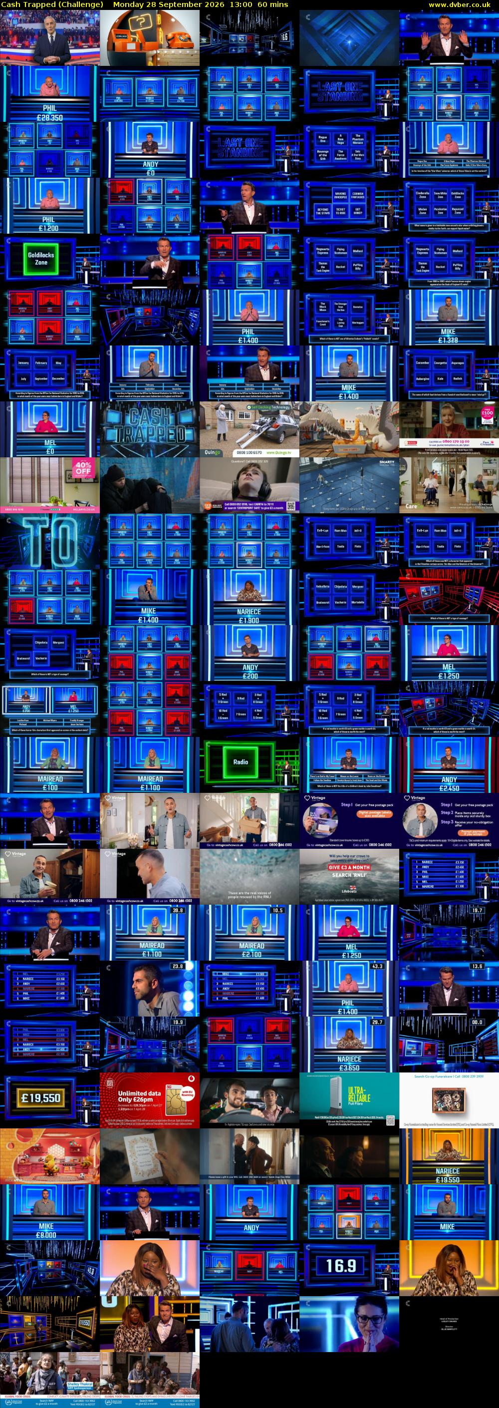 Cash Trapped (Challenge) Monday 28 September 2026 13:00 - 14:00