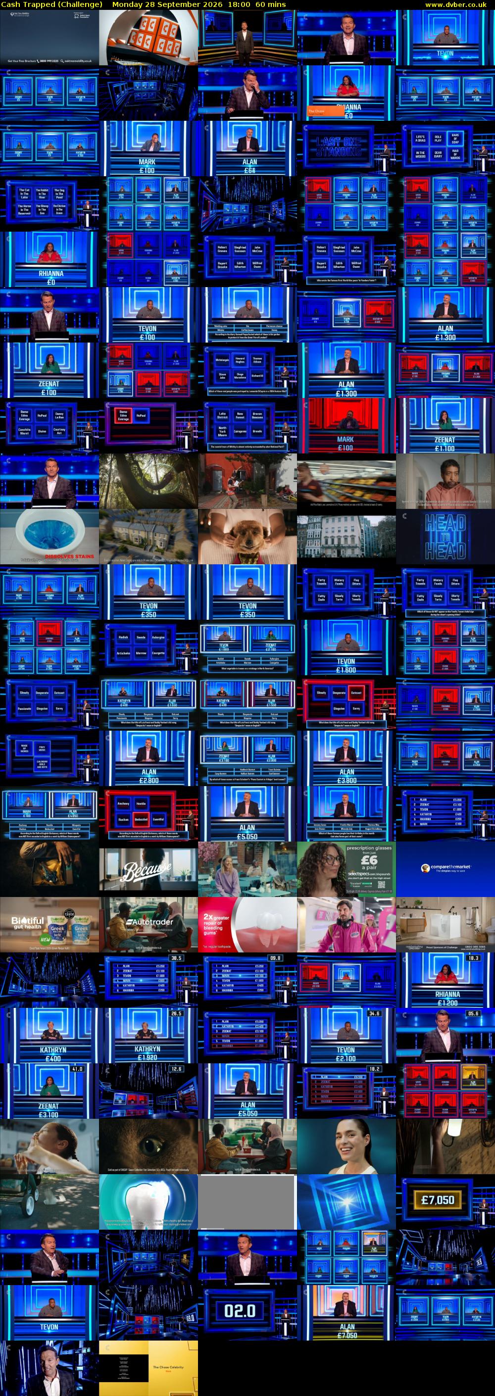 Cash Trapped (Challenge) Monday 28 September 2026 18:00 - 19:00