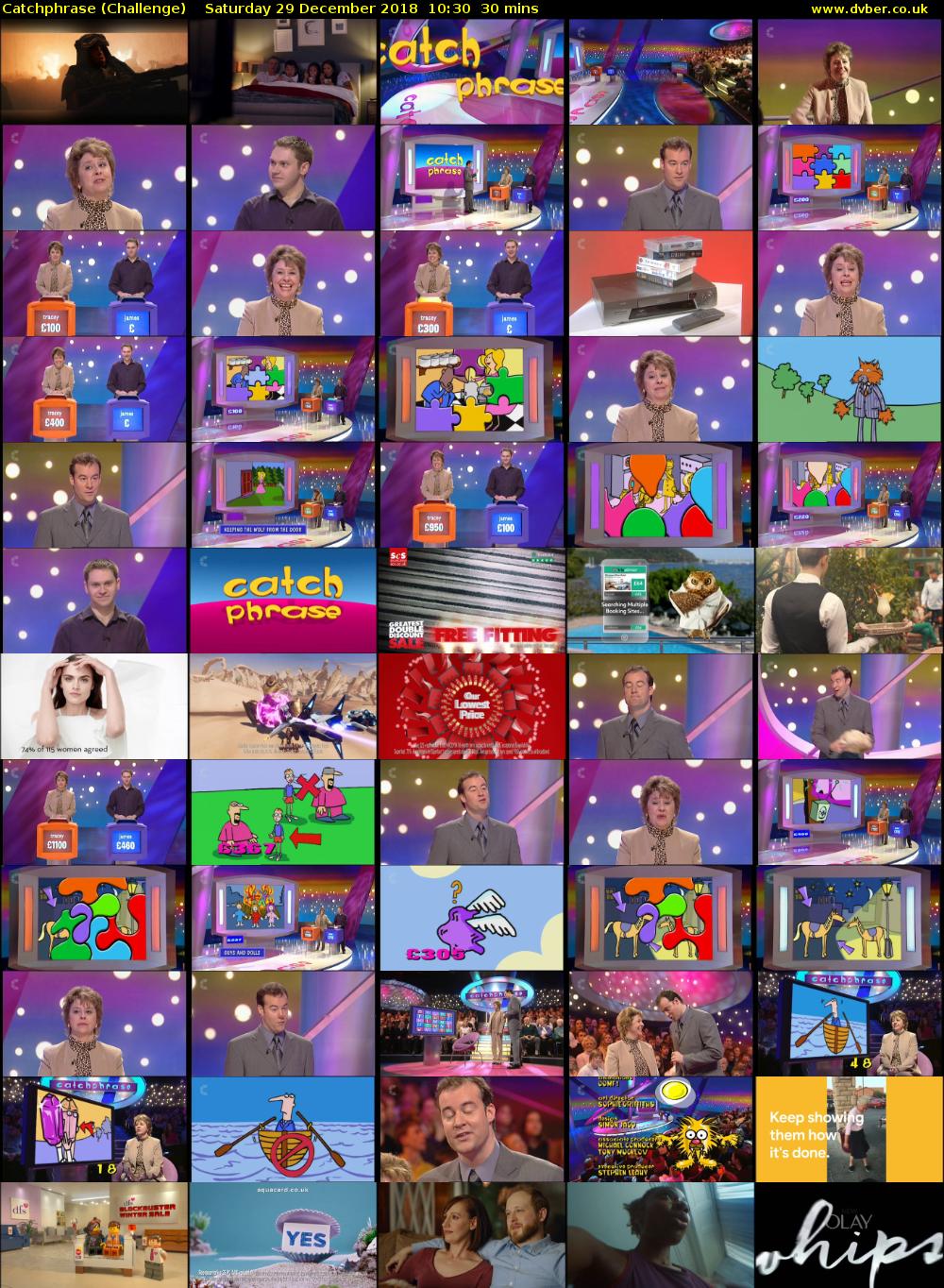 Catchphrase (Challenge) Saturday 29 December 2018 10:30 - 11:00