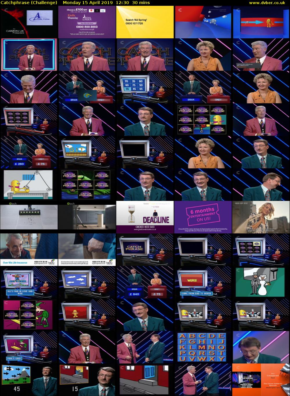 Catchphrase (Challenge) Monday 15 April 2019 12:30 - 13:00