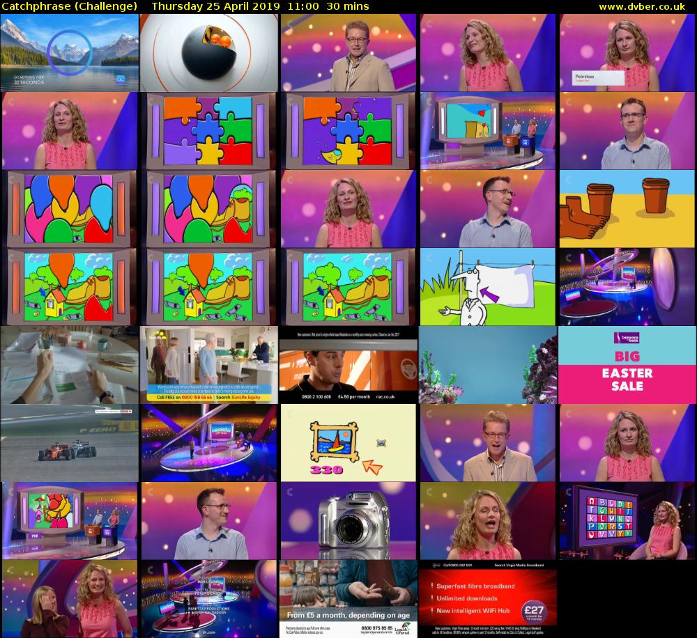 Catchphrase (Challenge) Thursday 25 April 2019 11:00 - 11:30
