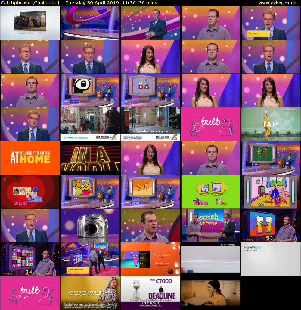 Catchphrase (Challenge) Tuesday 30 April 2019 11:30 - 12:00