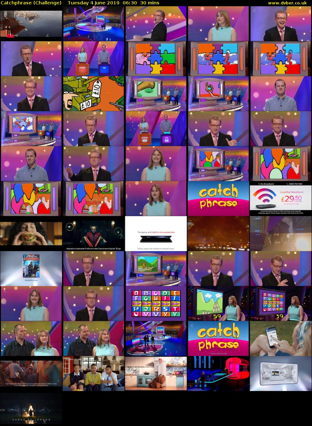 Catchphrase (Challenge) Tuesday 4 June 2019 06:30 - 07:00