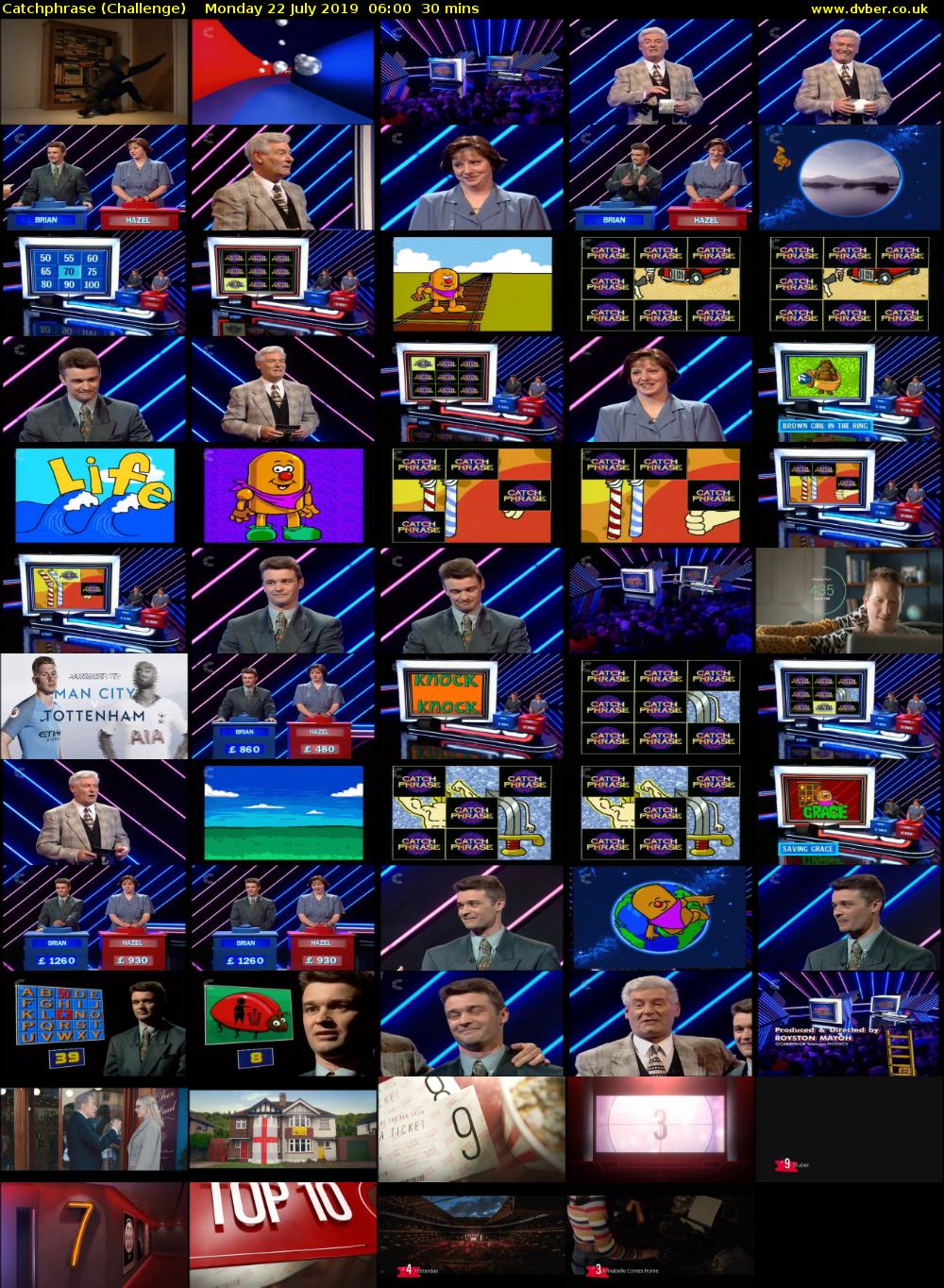 Catchphrase (Challenge) Monday 22 July 2019 06:00 - 06:30