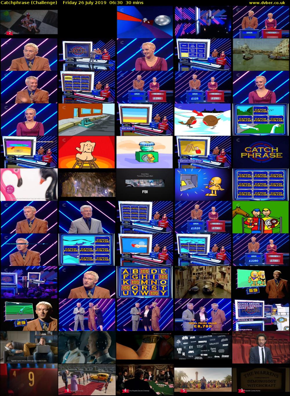 Catchphrase (Challenge) Friday 26 July 2019 06:30 - 07:00