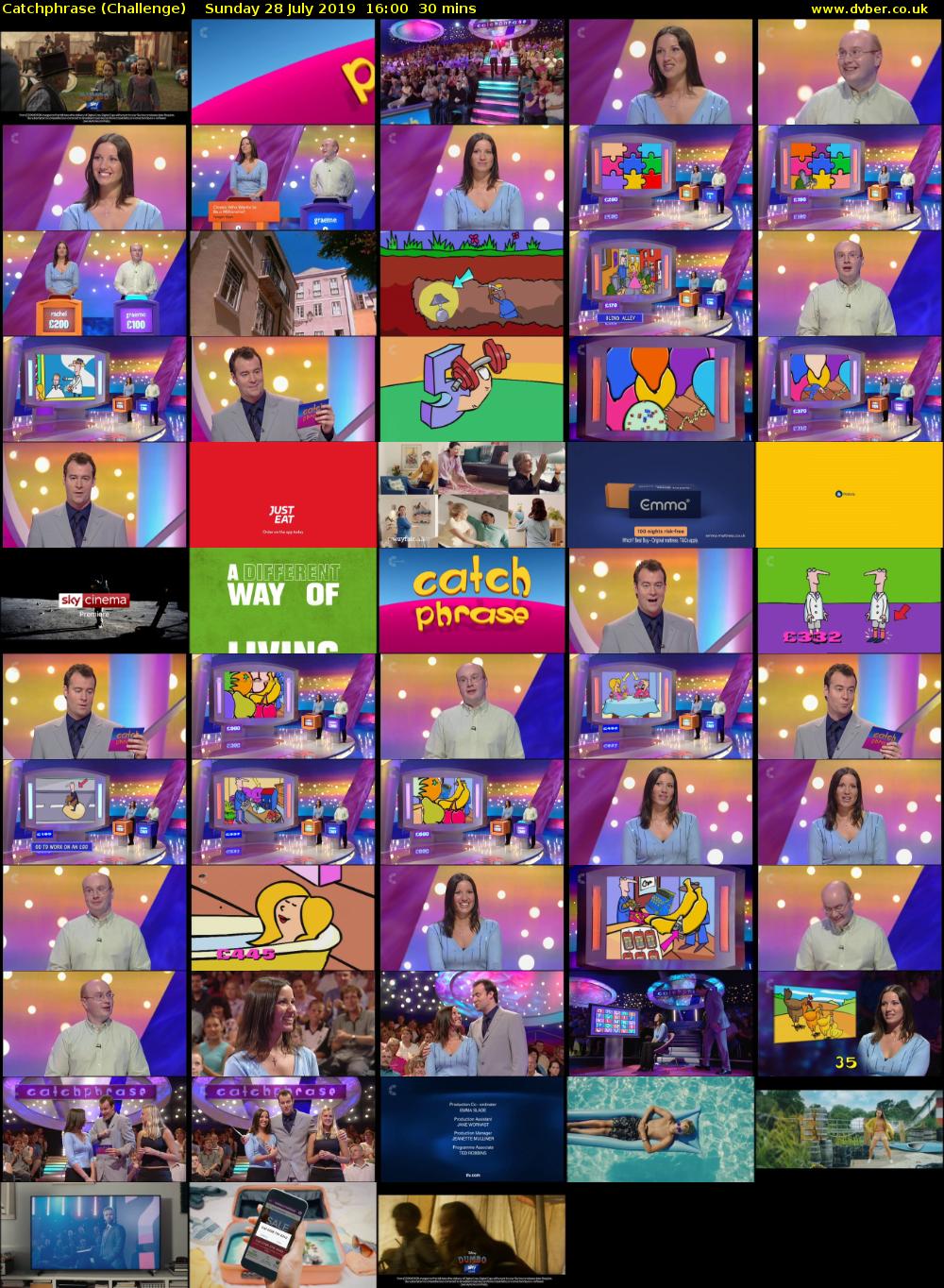 Catchphrase (Challenge) Sunday 28 July 2019 16:00 - 16:30