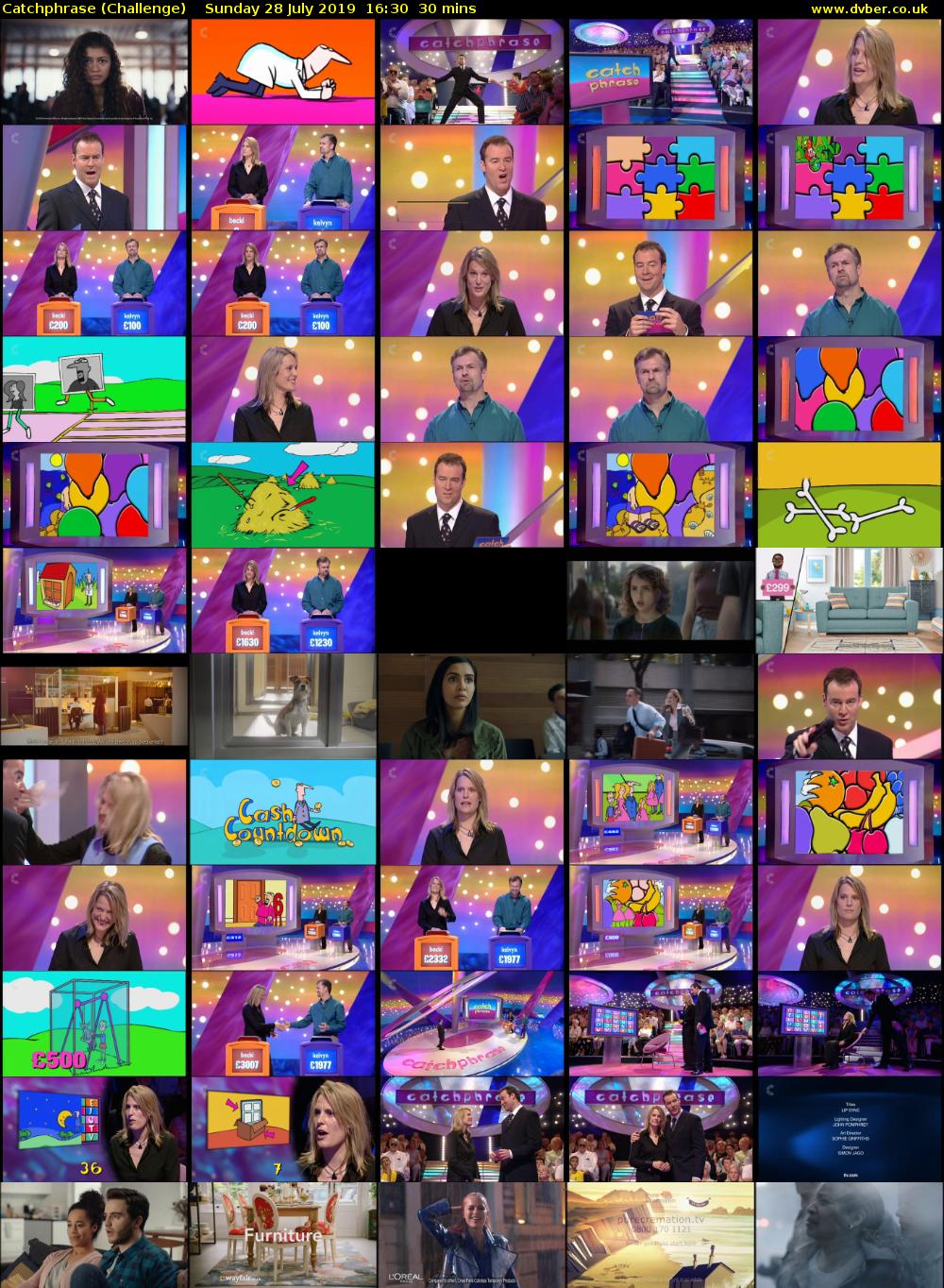 Catchphrase (Challenge) Sunday 28 July 2019 16:30 - 17:00