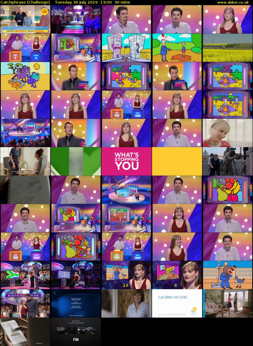 Catchphrase (Challenge) Tuesday 30 July 2019 13:00 - 13:30