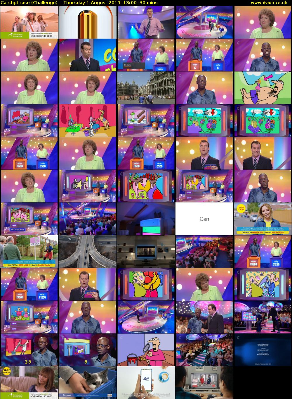 Catchphrase (Challenge) Thursday 1 August 2019 13:00 - 13:30