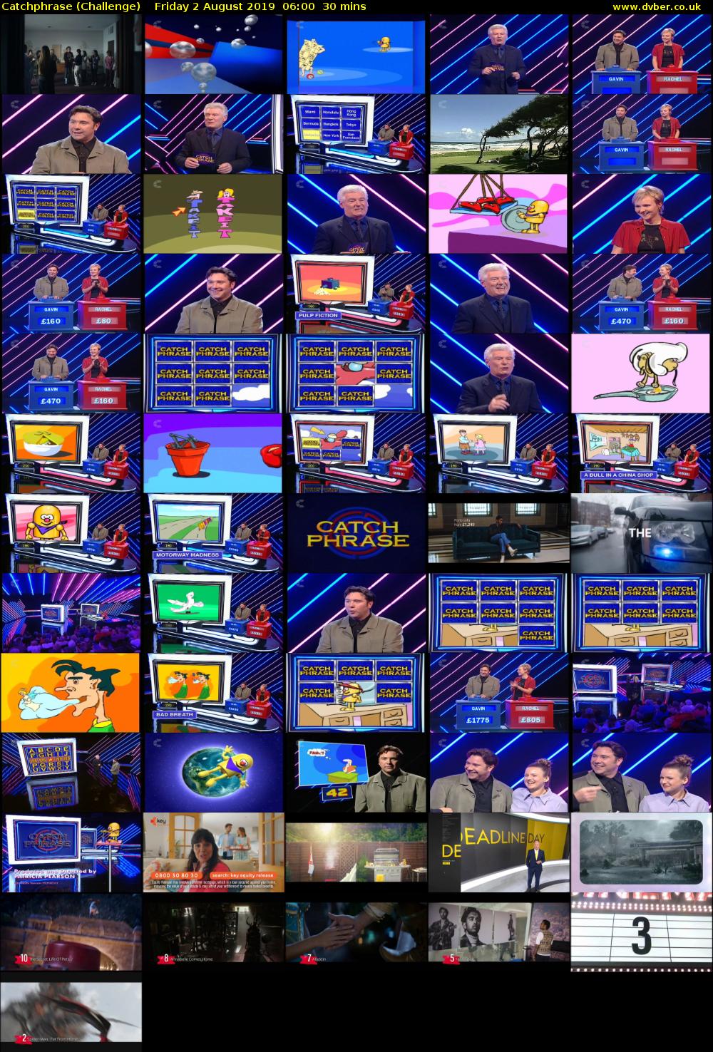 Catchphrase (Challenge) Friday 2 August 2019 06:00 - 06:30