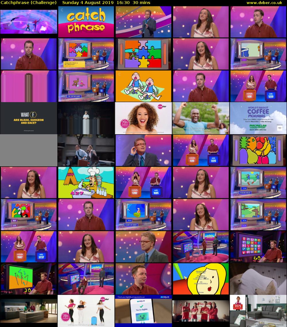 Catchphrase (Challenge) Sunday 4 August 2019 16:30 - 17:00