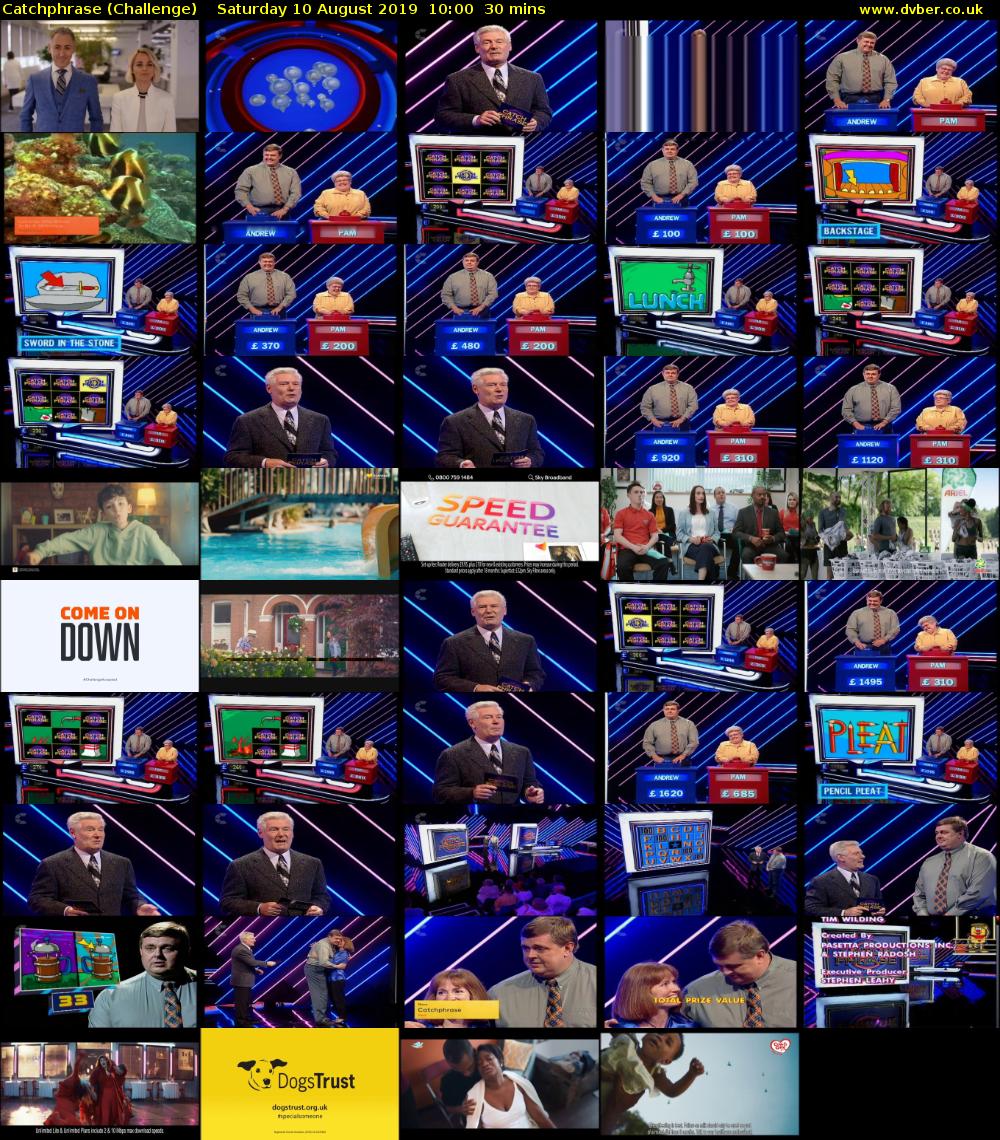 Catchphrase (Challenge) Saturday 10 August 2019 10:00 - 10:30