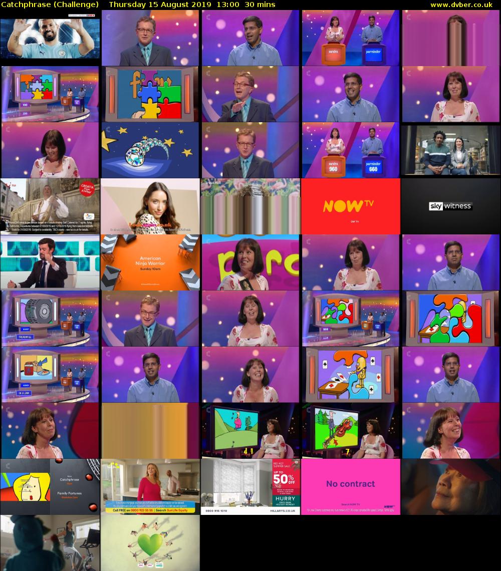 Catchphrase (Challenge) Thursday 15 August 2019 13:00 - 13:30