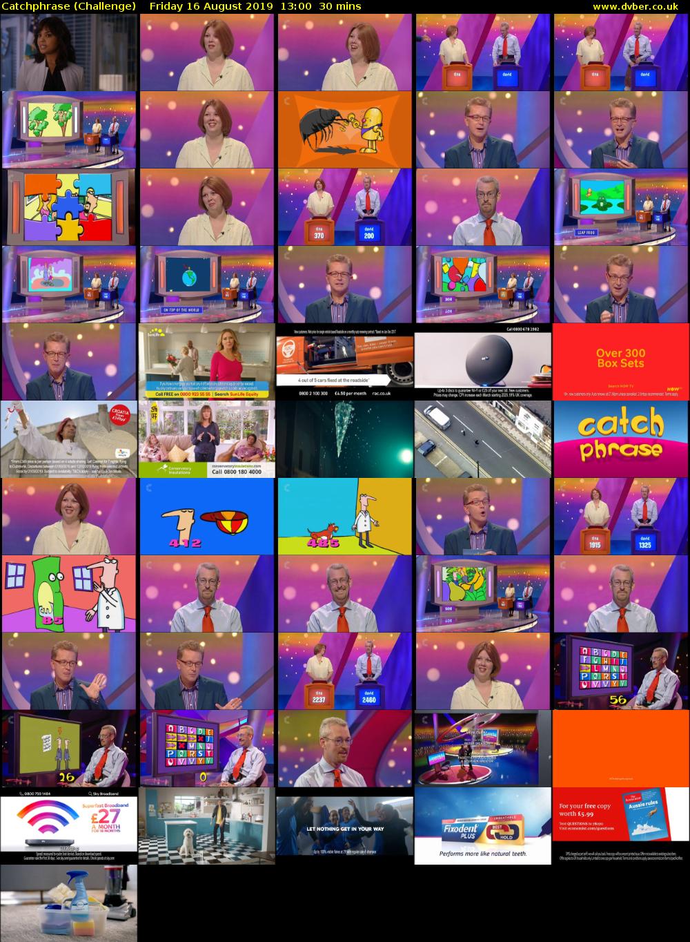 Catchphrase (Challenge) Friday 16 August 2019 13:00 - 13:30