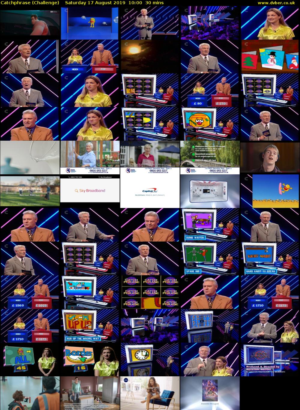 Catchphrase (Challenge) Saturday 17 August 2019 10:00 - 10:30