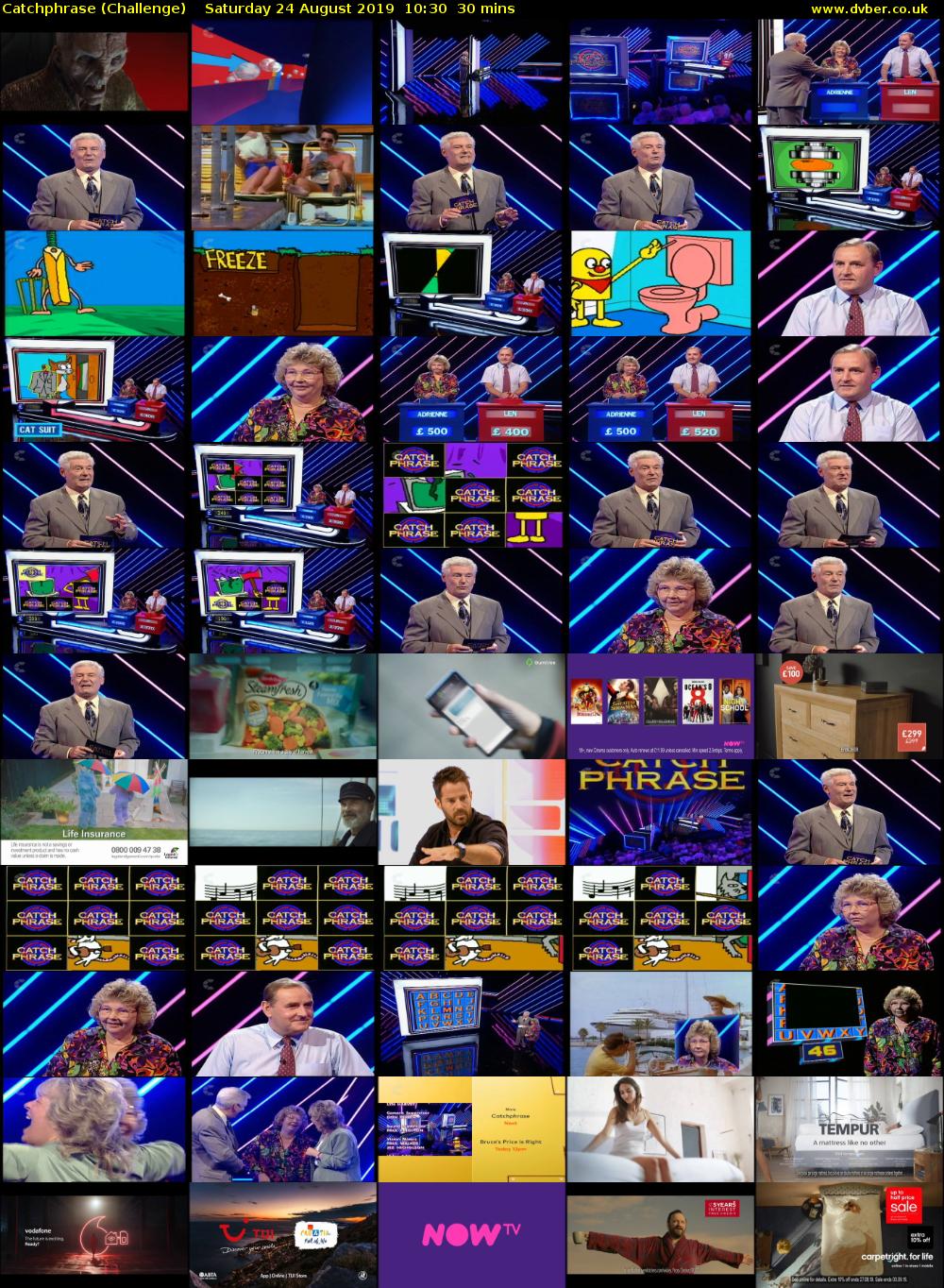 Catchphrase (Challenge) Saturday 24 August 2019 10:30 - 11:00