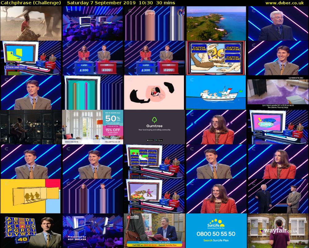 Catchphrase (Challenge) Saturday 7 September 2019 10:30 - 11:00