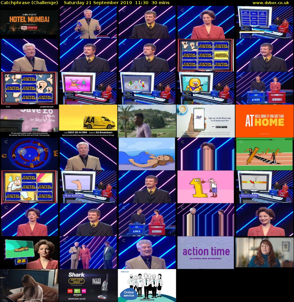Catchphrase (Challenge) Saturday 21 September 2019 11:30 - 12:00
