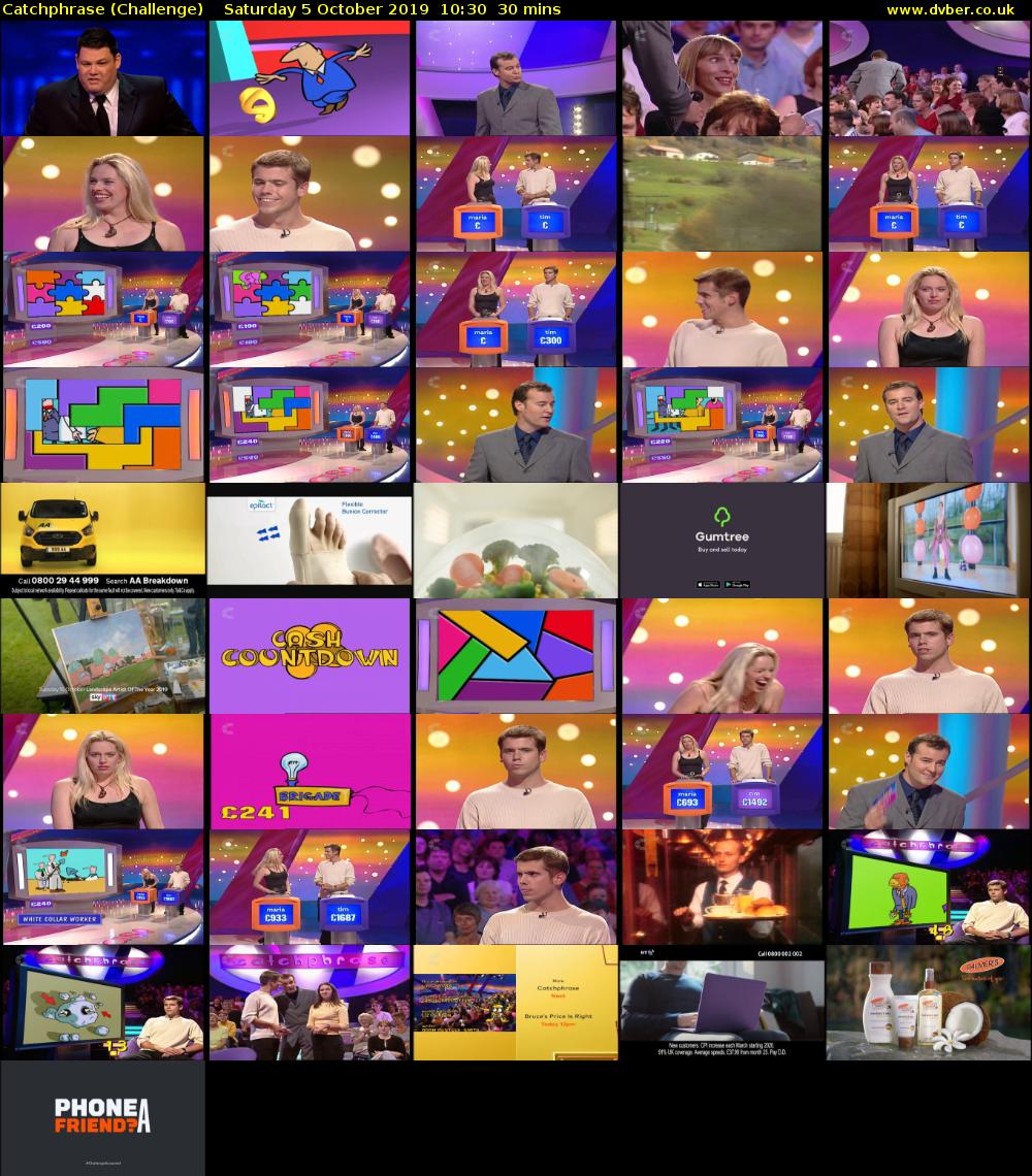 Catchphrase (Challenge) Saturday 5 October 2019 10:30 - 11:00