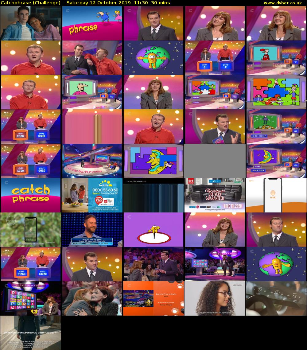 Catchphrase (Challenge) Saturday 12 October 2019 11:30 - 12:00