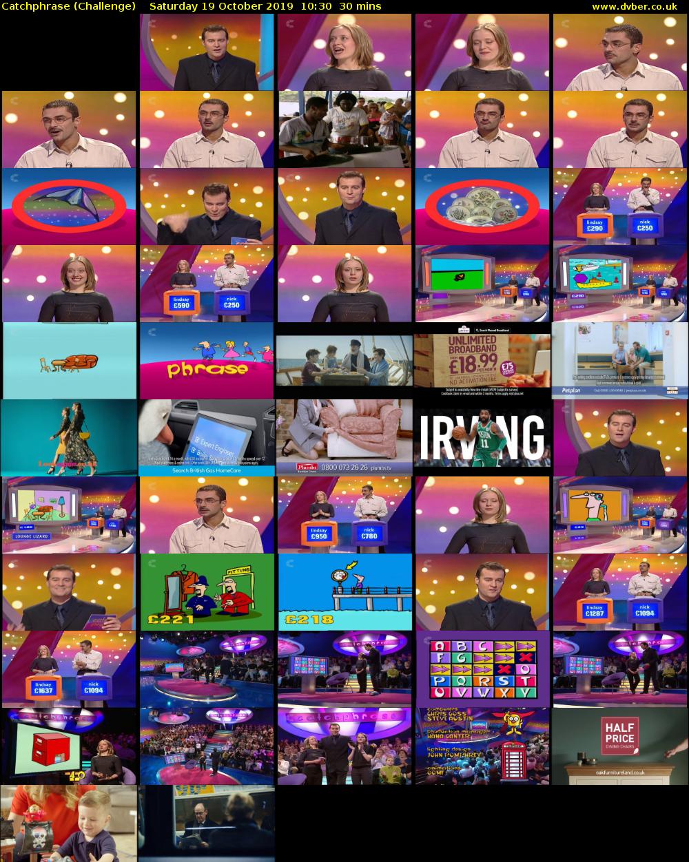Catchphrase (Challenge) Saturday 19 October 2019 10:30 - 11:00