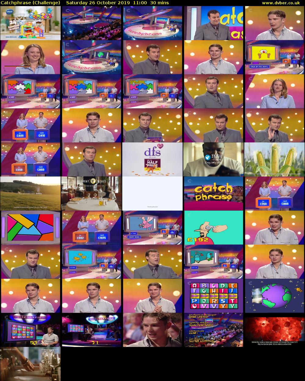 Catchphrase (Challenge) Saturday 26 October 2019 11:00 - 11:30