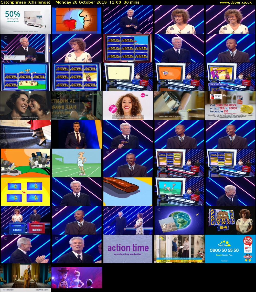Catchphrase (Challenge) Monday 28 October 2019 11:00 - 11:30