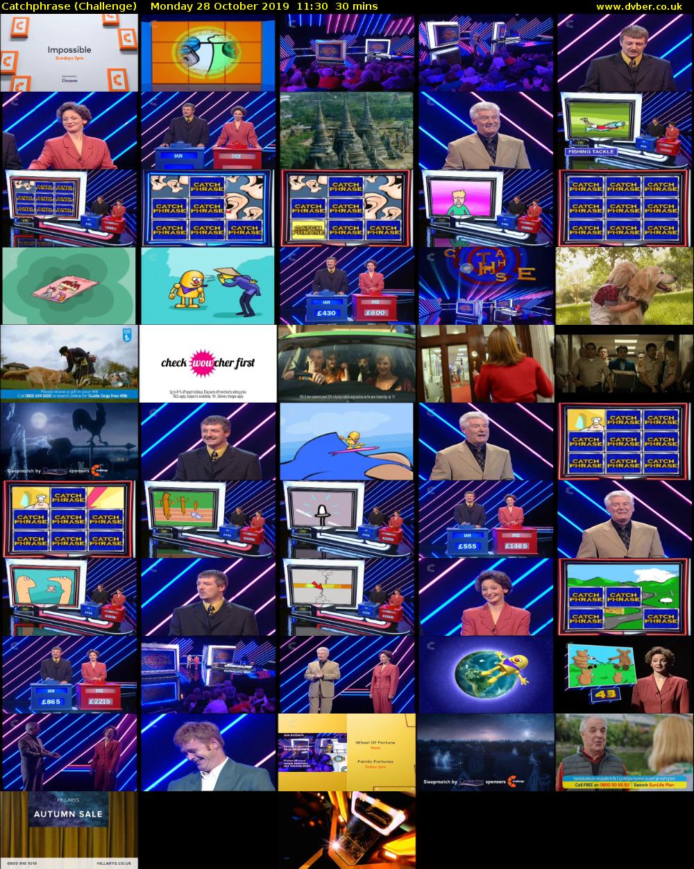 Catchphrase (Challenge) Monday 28 October 2019 11:30 - 12:00