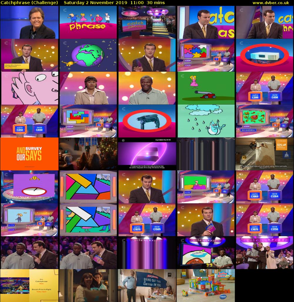 Catchphrase (Challenge) Saturday 2 November 2019 11:00 - 11:30