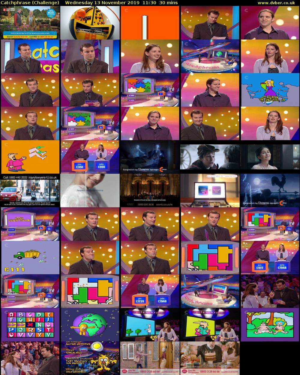 Catchphrase (Challenge) Wednesday 13 November 2019 11:30 - 12:00