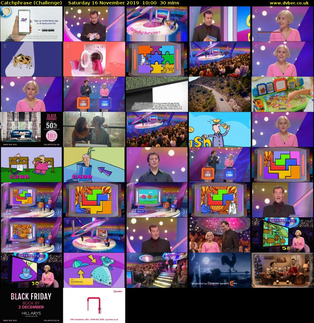 Catchphrase (Challenge) Saturday 16 November 2019 10:00 - 10:30