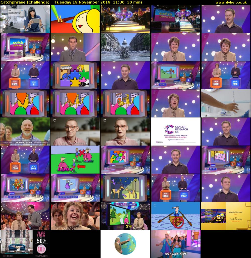 Catchphrase (Challenge) Tuesday 19 November 2019 11:30 - 12:00
