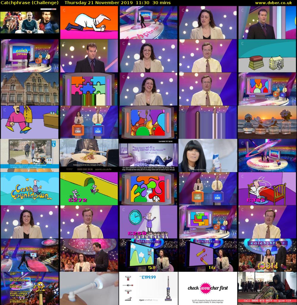 Catchphrase (Challenge) Thursday 21 November 2019 11:30 - 12:00