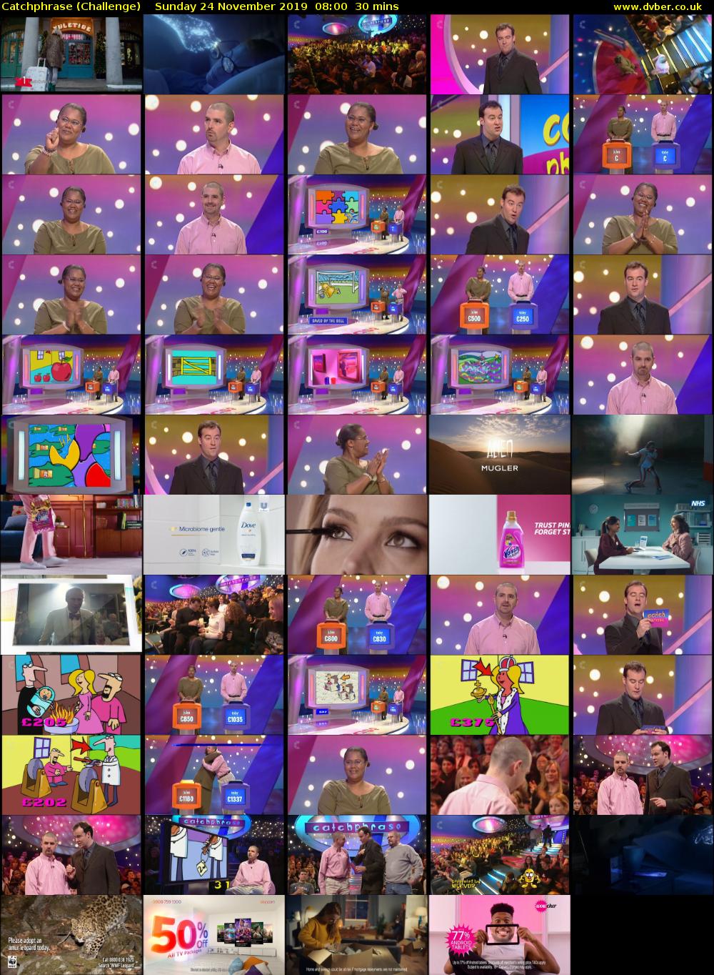Catchphrase (Challenge) Sunday 24 November 2019 08:00 - 08:30